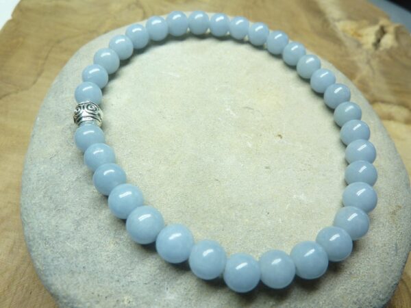 Bracelet Angélite en perles rondes 6 mm