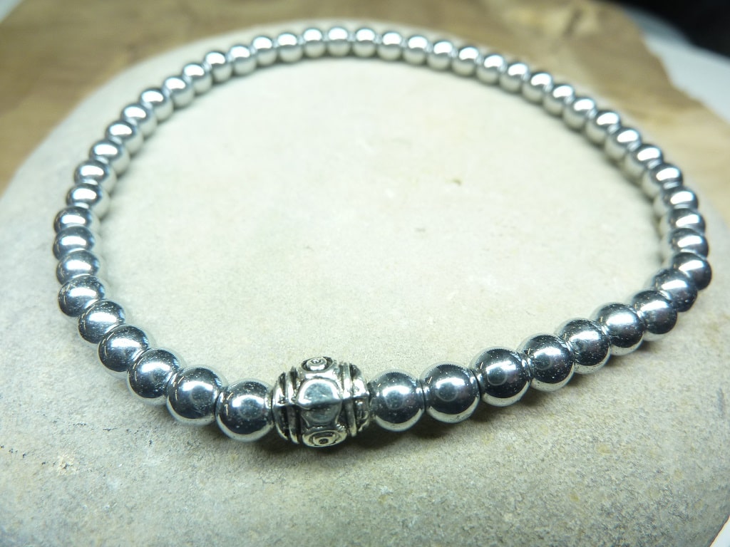 Bracelet Hématite - Perles rondes 4 mm