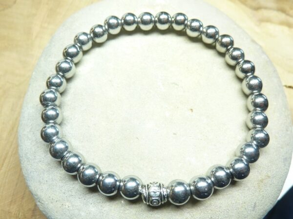 Bracelet Hématite en perles rondes 6 mm