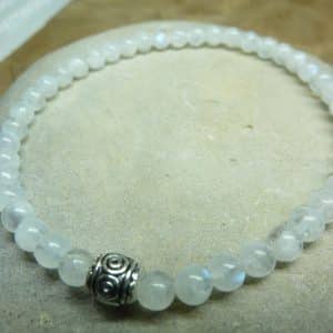 Bracelet Pierre de lune - Perles rondes 4 mm