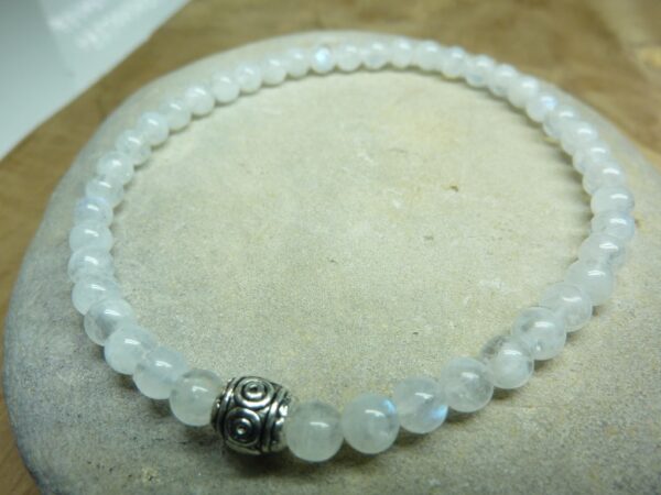 Bracelet Pierre de lune - Perles rondes 4 mm