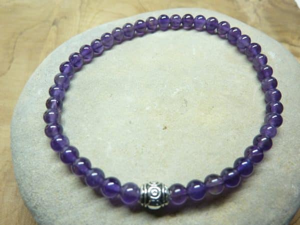 Bracelet Améthyste - Perles rondes 4 mm
