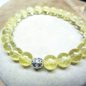 Bracelet Citrine - Perles rondes 8 mm