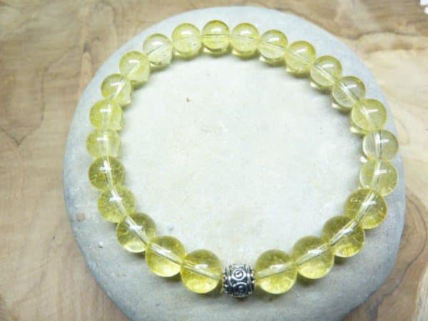 Bracelet Citrine - Perles rondes 8 mm