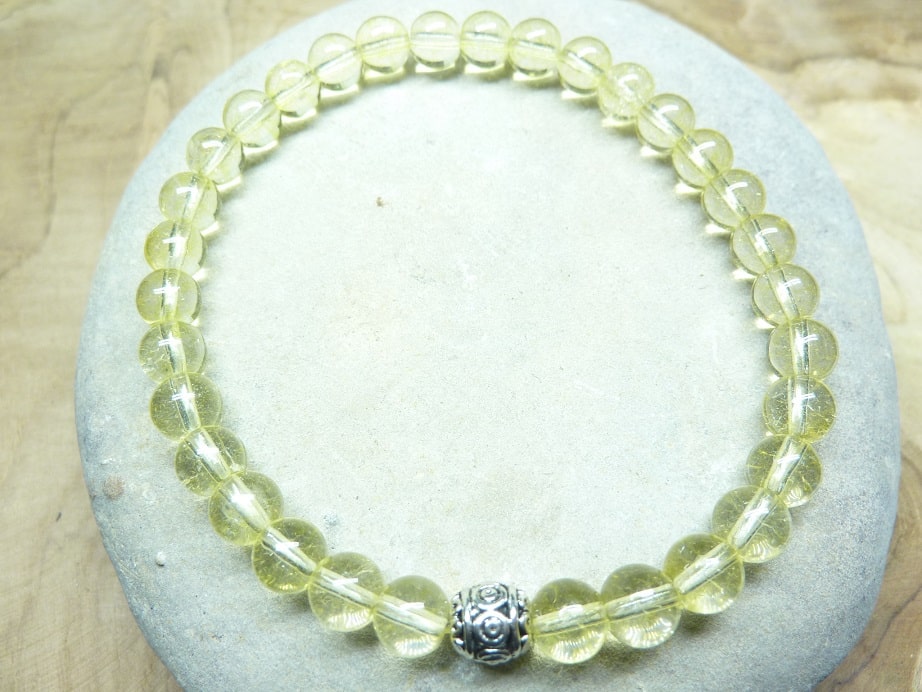 Bracelet Citrine - Perles rondes 6 mm