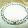 Bracelet cristal de roche - perles rondes 6 mm