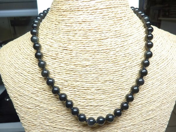 Collier Obsidienne oeil céleste - Perles rondes 8 mm