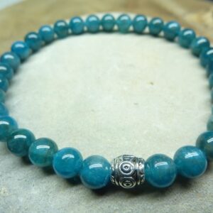 Bracelet Apatite - perles rondes 6 mm