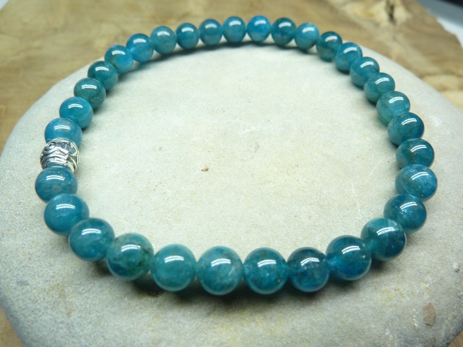 Bracelet Apatite - perles rondes 6 mm