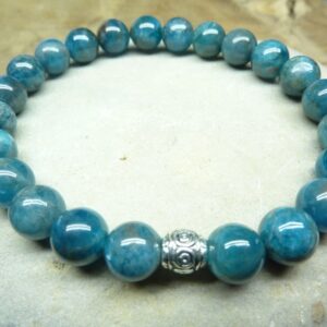 Bracelet Apatite - perles rondes 8 mm