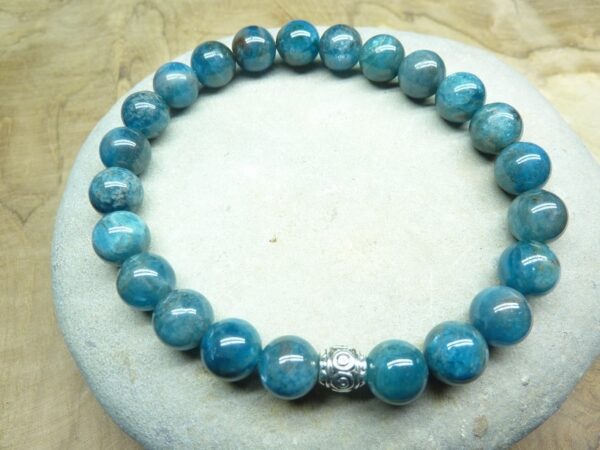 Bracelet Apatite - perles rondes 8 mm