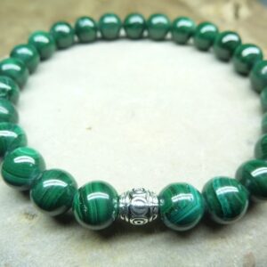 Bracelet Malachite - Perles rondes 8 mm