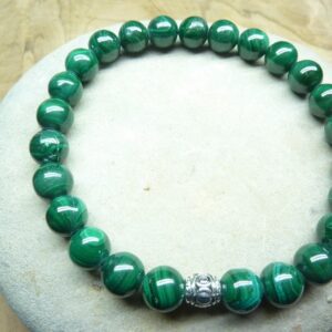 Bracelet Malachite - Perles rondes 8 mm