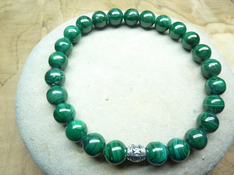 Bracelet Malachite - Perles rondes 8 mm
