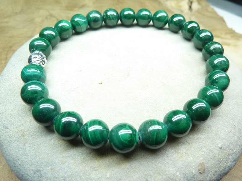 Bracelet Malachite - Perles rondes 8 mm