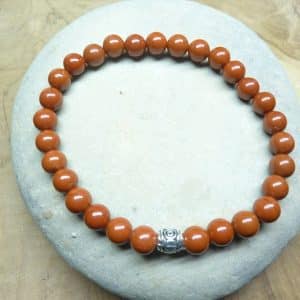 Bracelet Jaspe rouge - Perles rondes 6 mm
