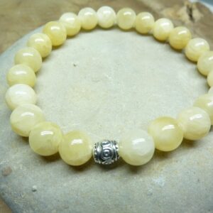 Bracelet Calcite orange - Perles rondes 8 mm