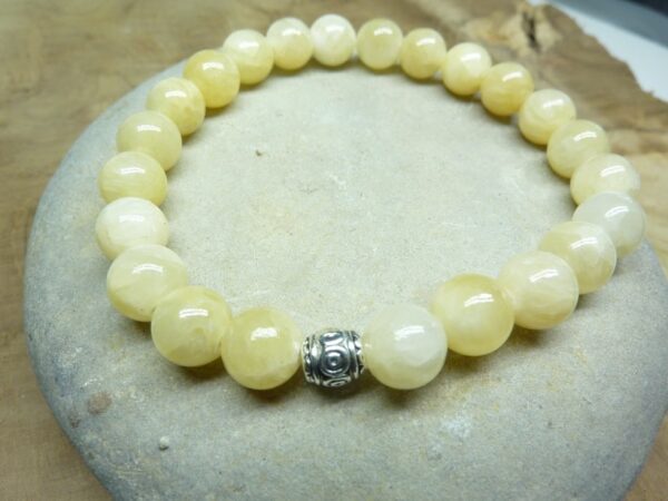 Bracelet Calcite orange - Perles rondes 8 mm
