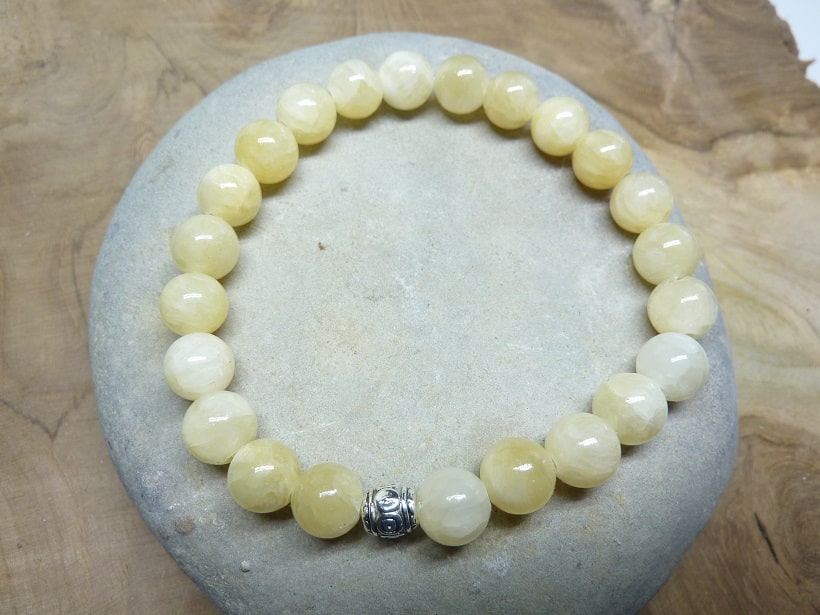 Bracelet Calcite orange - Perles rondes 8 mm