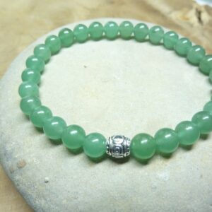 Bracelet Aventurine verte - Perles rondes 6 mm