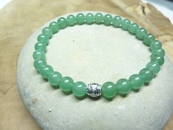 Bracelet Aventurine verte - Perles rondes 6 mm