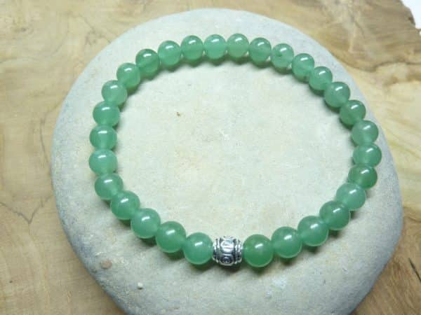 Bracelet Aventurine verte - Perles rondes 6 mm