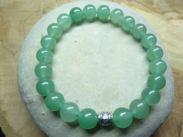 Bracelet Aventurine verte - Perles rondes 8 mm