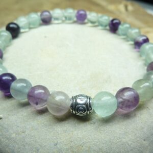 Bracelet Fluorite - perles rondes 6 mm