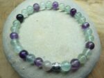 Bracelet Fluorite - perles rondes 6 mm