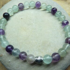 Bracelet Fluorite - perles rondes 6 mm