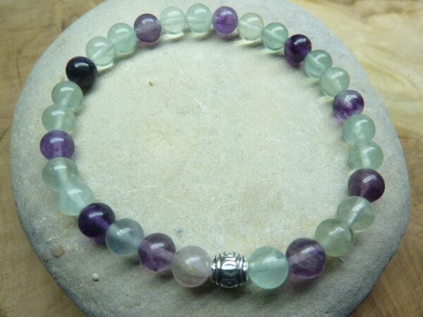 Bracelet Fluorite - perles rondes 6 mm
