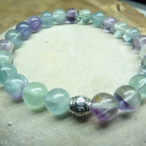 Bracelet Fluorite - perles rondes 8 mm