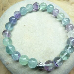 Bracelet Fluorite - perles rondes 8 mm