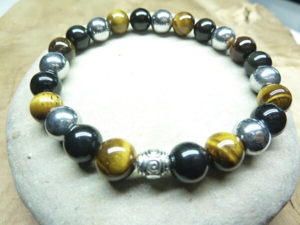 Bracelet triple protection - Perles rondes 8 mm