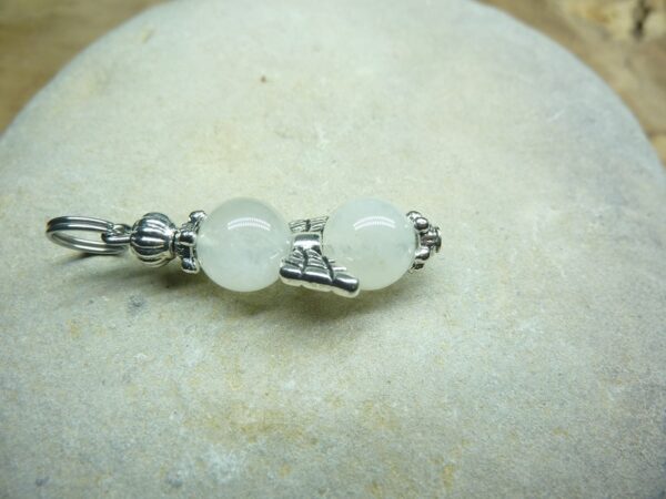 Pendentif Pierre de lune - Perles rondes 8 mm
