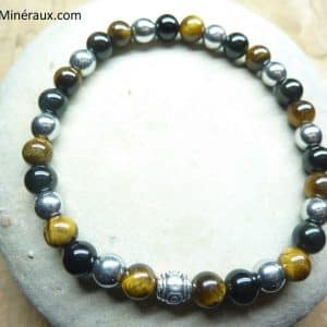 Bracelet triple protection - Perles rondes 6 mm
