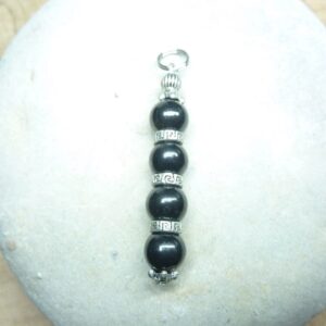 Pendentif Shungite - Perles rondes 8 mm