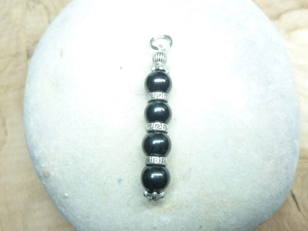 Pendentif Shungite - Perles rondes 8 mm