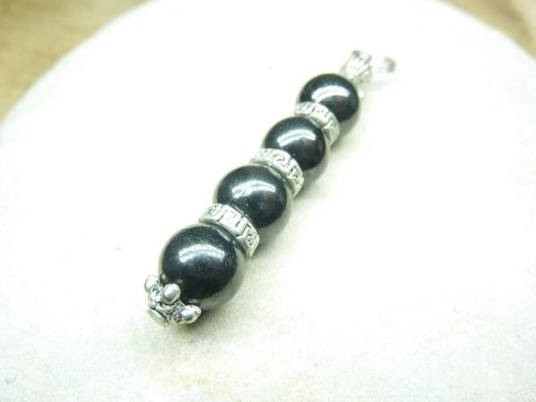 Pendentif Shungite - Perles rondes 8 mm