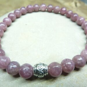 Bracelet Lépidolite - Perles rondes 6 mm