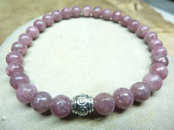 Bracelet Lépidolite - Perles rondes 6 mm