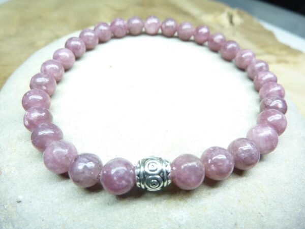 Bracelet Lépidolite - Perles rondes 6 mm