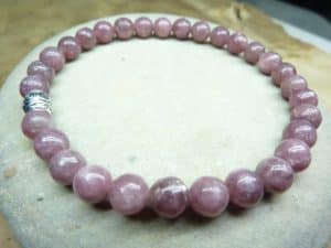 Bracelet Lépidolite - Perles rondes 6 mm
