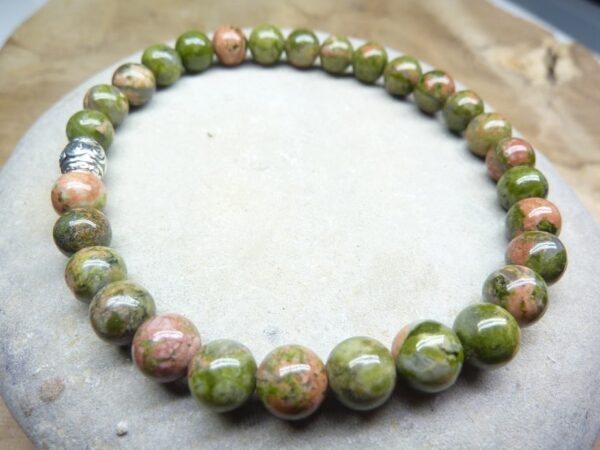 Bracelet Unakite - Perles rondes 6 mm