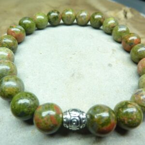 Bracelet Unakite - Perles rondes 8 mm