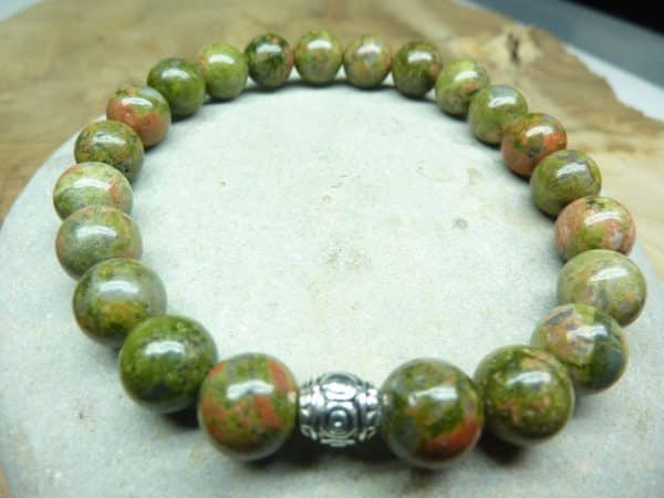 Bracelet Unakite - Perles rondes 8 mm