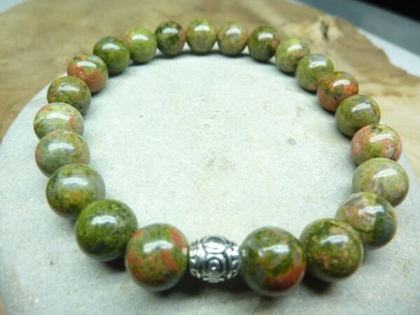 Bracelet Unakite - Perles rondes 8 mm