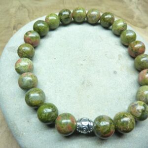 Bracelet Unakite - Perles rondes 8 mm