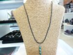 Collier cordon coton avec fermoir chaine réglable de 58 à 62 cm