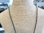 Collier cordon coton avec fermoir chaine réglable de 58 à 62 cm